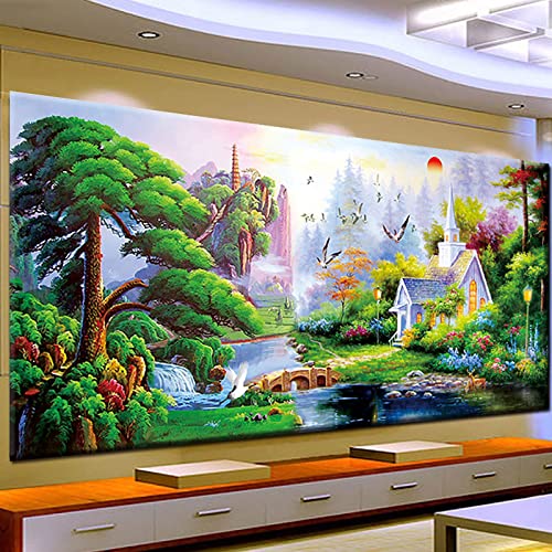 ZGmaxCL DIY 5D Diamant Malerei Set Puzzles Diamant Painting Set Erwachsene Full Groß Waldhütte Wanddekoration 120x60cm ZGmaxCL DIY 5D Diamant Malerei Set Puzzles Diamant Painting Set Erwachsene Full Groß Waldhütte Wanddekoration 120x60cm von ZGmaxCL