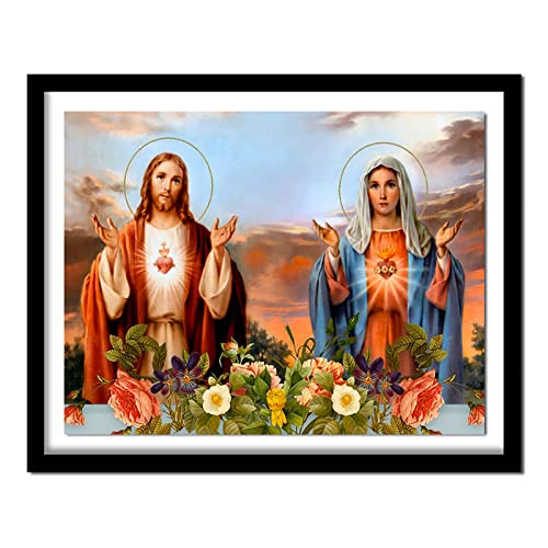 ZGmaxCL DIY 5D Diamond Painting Set Puzzles Stickerei Strass Diamant Malerei Erwachsene Full Groß Jungfrau Maria Jesus Wandbilder Wand Décor 75x50cm von ZGmaxCL