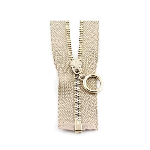 40/50/60/70/90/120cm 3# Goldener Metallreißverschluss Offenes Nähen Diy Kleidung Mantel Taschen Nähen Reißverschlüsse, Beige, 70cm von ZHANCH