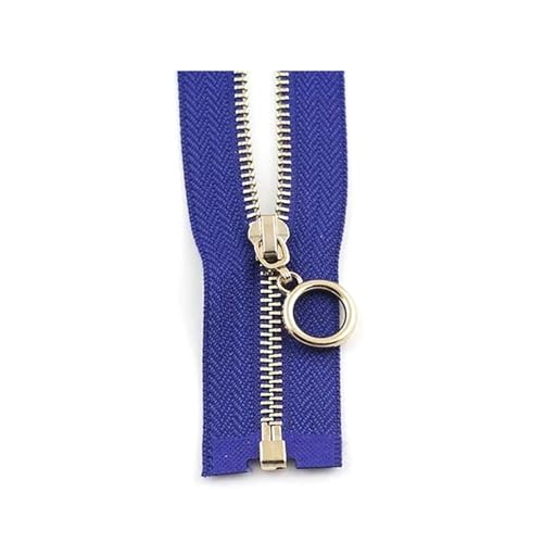 40/50/60/70/90/120cm 3# Goldener Metallreißverschluss Offenes Nähen Diy Kleidung Mantel Taschen Nähen Reißverschlüsse, Blau, 60cm von ZHANCH