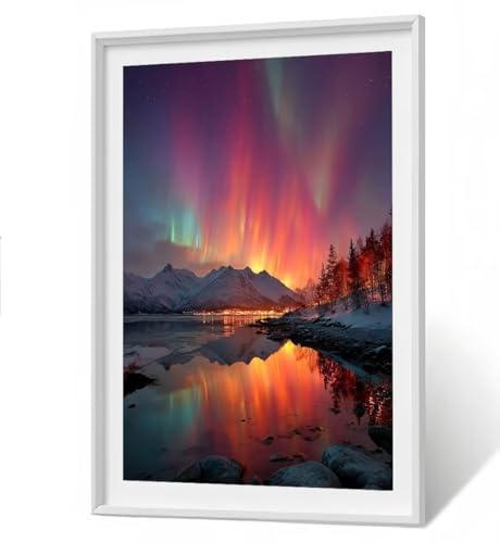 5D Diamant Painting Kit - Landschaft Diamond Painting Kinder DIY Set, Nordlicht Full Drill Bastelset für Erwachsene, Diamant Kunst Bilder Mosaic Stickerei für Home Wand Dekor 60x80 cm ZBSF248 5D Diamant Painting Kit - Landschaft Diamond Painting Kinder DIY Set, Nordlicht Full Drill Bastelset für Erwachsene, Diamant Kunst Bilder Mosaic Stickerei für Home Wand Dekor 60x80 cm ZBSF248 von ZHANGBINGSHENDIAN