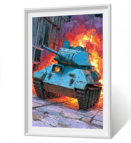 Tank Diamond Painting Kit Groß XXL 60x80 cm, 5D DlY Krieg Diamant Painting Bilder Kinder Full drill Daiments Malerei Erwachsene, Diamond Art Mosaic Stickerei Bastelset Geschenk Wand Dekor ZBSF260 Tank Diamond Painting Kit Groß XXL 60x80 cm, 5D DlY Krieg Diamant Painting Bilder Kinder Full drill Daiments Malerei Erwachsene, Diamond Art Mosaic Stickerei Bastelset Geschenk Wand Dekor ZBSF260 von ZHANGBINGSHENDIAN
