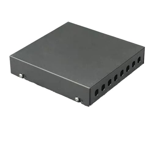 ZHANGGH Glasfaser-Anschlussdose, 2 Stück, 8 Anschlüsse, Mini-Leerkasten, komplett ausgestattet, FC SC LC ST, 4/8-Core-Adapter, Pigtail-Anschlussdose (Dark Grey) von ZHANGGH