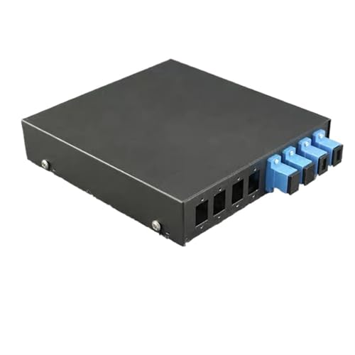 ZHANGGH Glasfaser-Anschlussdose, 2 Stück, 8 Anschlüsse, Mini-Leerkasten, komplett ausgestattet, FC SC LC ST, 4/8-Core-Adapter, Pigtail-Anschlussdose (schwarz) von ZHANGGH