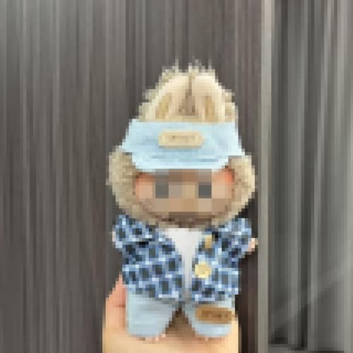 Kleidung für Labub Puppe, Niedliche Mini Plüsch Puppen Kleidung, Kleidung für 17 cm Große Labubu Puppe-Plüschpuppe Nicht Enthalten, Süße Puppenkleidung DIY Geschenk (Blau) von ZHAO GE