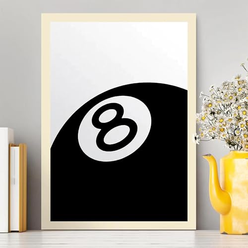 1pc Black And White No.8 Ball Poster, Creative Art Poster, Mural, Wall Decoration, Canvas Art, Billiards Club Decoration 60x80cm Frameless 1pc Black And White No.8 Ball Poster, Creative Art Poster, Mural, Wall Decoration, Canvas Art, Billiards Club Decoration 60x80cm Frameless von ZHAOLIN