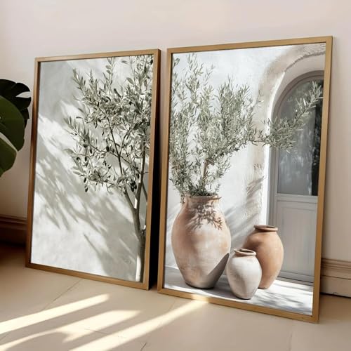 2er-Set Neutral Olivenbaum Schattenvase Leinwanddruck Poster Retro Botanische Landschaft Kunstdruck Wohnkultur Kunst Poster Geschenke 50x70cmx2 Innenrahmen 2er-Set Neutral Olivenbaum Schattenvase Leinwanddruck Poster Retro Botanische Landschaft Kunstdruck Wohnkultur Kunst Poster Geschenke 50x70cmx2 Innenrahmen von ZHAOLIN