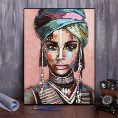 Graffiti-Kunst, afrikanische Frau mit Turban, Gemälde, Wand, Leinwand, Poster, Drucke, Porträtbild für Wohnzimmer, Büro, Heimdekoration, 50 x 70 cm, rahmenlos Graffiti-Kunst, afrikanische Frau mit Turban, Gemälde, Wand, Leinwand, Poster, Drucke, Porträtbild für Wohnzimmer, Büro, Heimdekoration, 50 x 70 cm, rahmenlos von ZHAOLIN