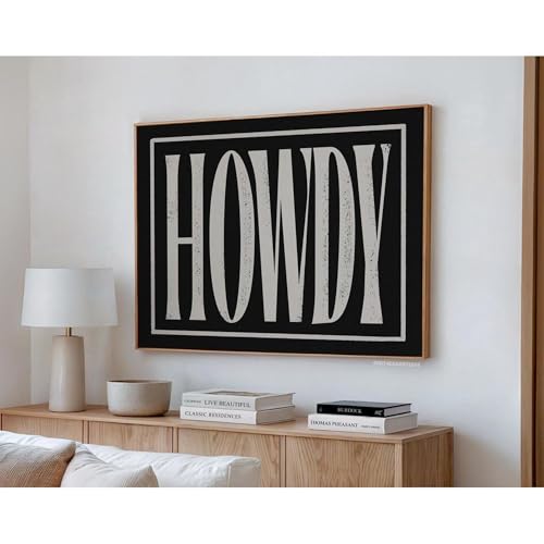 Howdy Print, trendige Wandkunstdrucke und Poster, Western-Wanddekoration, neutrale Kunst-Wanddrucke, trendige Küstendrucke, Heimdekoration, 50 x 70 cm, rahmenlos von ZHAOLIN