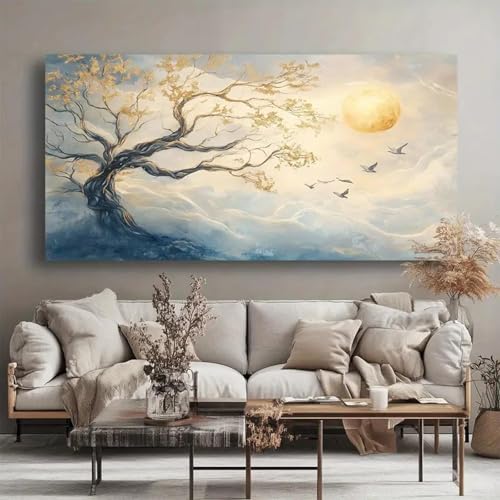 ZHAOLIN Abstrakte Wandkunst, himmlisches goldenes Baum-Kunstwerk, Gemälde, Wanddekoration, zeitgenössisches Bildkunstwerk für Wohnzimmer, Küche, 70 x 140 cm, rahmenlos ZHAOLIN Abstrakte Wandkunst, himmlisches goldenes Baum-Kunstwerk, Gemälde, Wanddekoration, zeitgenössisches Bildkunstwerk für Wohnzimmer, Küche, 70 x 140 cm, rahmenlos von ZHAOLIN
