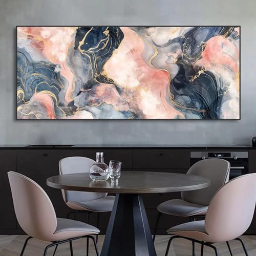 ZHAOLIN Großes abstraktes rosa Tuschgemälde auf Leinwand, Wandkunst, Goldfolie, luxuriöser Marmor, Drucke, Bilder für Wohnzimmerdekoration, 50 x 150 cm, rahmenlos ZHAOLIN Großes abstraktes rosa Tuschgemälde auf Leinwand, Wandkunst, Goldfolie, luxuriöser Marmor, Drucke, Bilder für Wohnzimmerdekoration, 50 x 150 cm, rahmenlos von ZHAOLIN