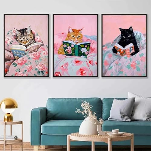 ZHAOLIN Lustige getigerte Katze, die Bücher liest, Kunstposter, Vintage, süße Tiere, Wandbild, Leinwandbild, Buchliebhaber, Haustier-Dekoration, Bilderdruck, 70 x 90 cm, 3 Innenrahmen ZHAOLIN Lustige getigerte Katze, die Bücher liest, Kunstposter, Vintage, süße Tiere, Wandbild, Leinwandbild, Buchliebhaber, Haustier-Dekoration, Bilderdruck, 70 x 90 cm, 3 Innenrahmen von ZHAOLIN