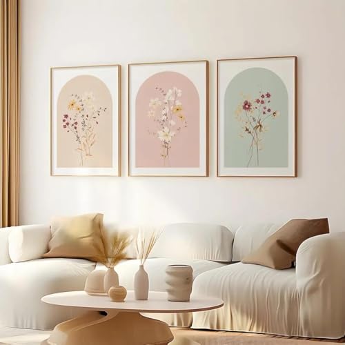 ZHAOLIN Modischer Geparden-Wandkunstdruck in Salbeigrün, Wohnungsdekoration, Studentenwohnheim-Dekoration, Leoparden-Leinwandgemälde, 50 x 70 cm x 3 Innenrahmen von ZHAOLIN