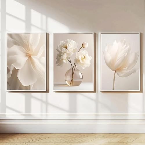 ZHAOLIN Nordische beige Pfingstrosenblumen Leinwandgemälde, moderne florale botanische Poster, ästhetische Wandkunst, Wohnzimmer, Heimdekoration, 70 x 90 cm x 3, rahmenlos ZHAOLIN Nordische beige Pfingstrosenblumen Leinwandgemälde, moderne florale botanische Poster, ästhetische Wandkunst, Wohnzimmer, Heimdekoration, 70 x 90 cm x 3, rahmenlos von ZHAOLIN