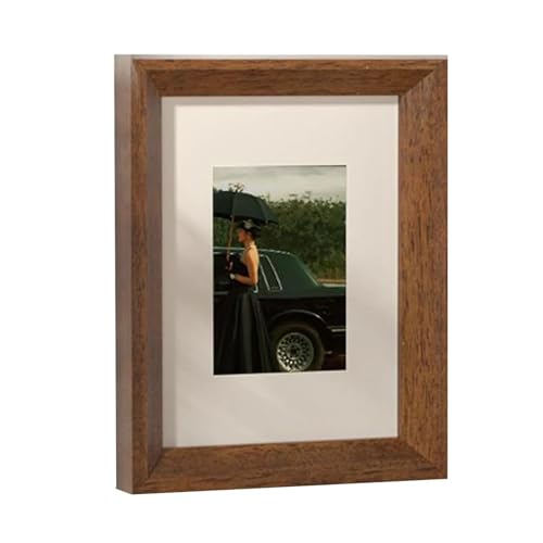 ZHAOQIN Bilderrahmen Bilderrahmen, Fotoalbum, Posterrahmen, weißes Holz, 10,2 x 15,2 cm, schwarzer Eichen-/Walnuss-Bilderrahmen(Walnut) von ZHAOQIN