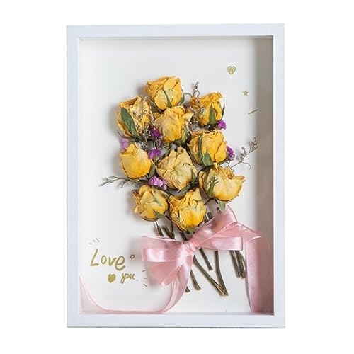ZHAOQIN Bilderrahmen Holz-Schattenbox-Rahmen, 15,2 cm/17,8 cm/20,3 cm, DIY-Bilderrahmen, Blumen-Schattenmuster, Displayrahmen, Foto-Displaybox, Heimdekoration(S1 only Frame,8in 15.2x20.3cm) von ZHAOQIN