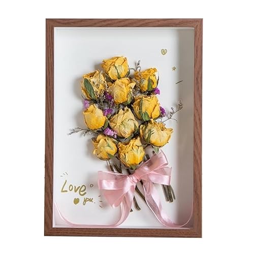 ZHAOQIN Bilderrahmen Holz-Schattenbox-Rahmen, 15,2 cm/17,8 cm/20,3 cm, DIY-Bilderrahmen, Blumen-Schattenmuster, Displayrahmen, Foto-Displaybox, Heimdekoration(S4 only Frame,8in 15.2x20.3cm) von ZHAOQIN