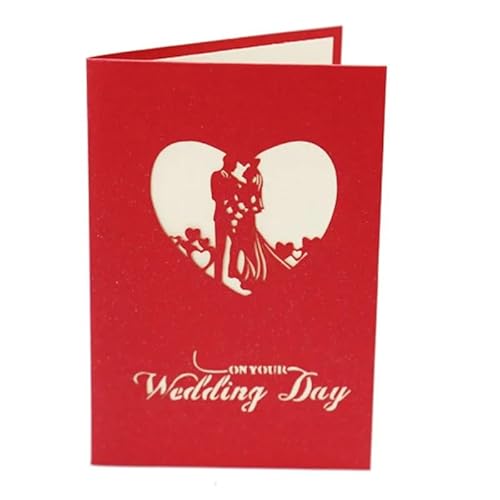 ZHAOQIN Hochzeitskarte 1/2/5 STÜCKE 3D Braut Und Bräutigam Karten Floral Hochzeit Party Einladungen Grußkarten Postkarten for Jahrestag Geburtstag(2Piece) von ZHAOQIN