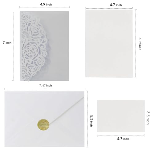 ZHAOQIN Hochzeitskarte 10 Teile/los Blume Design Hochzeit Einladung Karte Schwarz Rot Einladung Karte Multi Farbe Visitenkarte Mit Innenseite Und Umschlag(Khaki) von ZHAOQIN