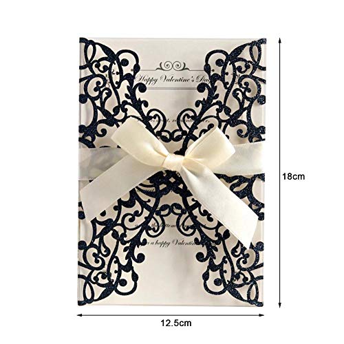 ZHAOQIN Hochzeitskarte 10 stücke Bowknot Einladungen Hochzeit Einladungen Urlaub Gruß Karte Abdeckung Geschenk Verwenden(C) von ZHAOQIN