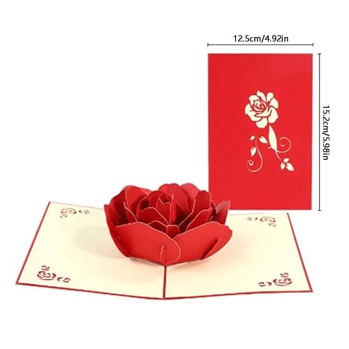 ZHAOQIN Hochzeitskarte 1PC 3D Stereo Rose Grußkarten Hochzeitseinladungen Segen Karten Paar Geschenke Romantische Rosen Liebe Grußkarten von ZHAOQIN