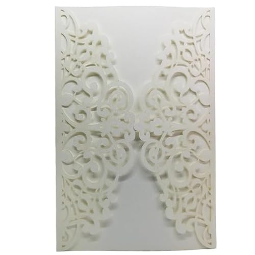 ZHAOQIN Hochzeitskarte 25 Teile/Beutel Hochzeitseinladungen Taufe Geburtstag Hohl Business Grußkarten Party Supplies Ohne Innere Karte(Ivory) von ZHAOQIN