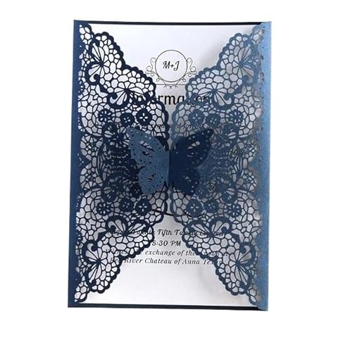 ZHAOQIN Hochzeitskarte 50 stücke Schmetterling Hochzeit Einladung Karte Deckt Geburtstag Engagement Hochzeit Dekoration Partei Liefert(50 Blue 1 Covers) von ZHAOQIN