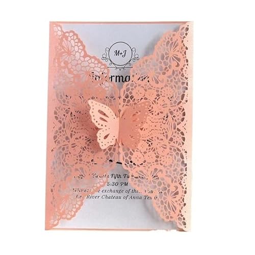 ZHAOQIN Hochzeitskarte 50 stücke Schmetterling Hochzeit Einladung Karte Deckt Geburtstag Engagement Hochzeit Dekoration Partei Liefert(50 Pink Covers) von ZHAOQIN
