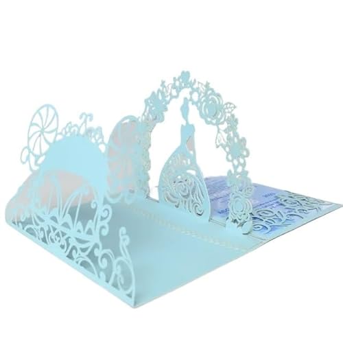 ZHAOQIN Hochzeitskarte Rosa Umschlag Falten(Light Blue) von ZHAOQIN
