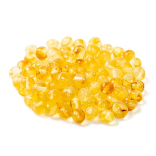 Lose Perle aus baltischem Bernstein mit gebohrtem Loch(10 Grams) - Polished Lemon(6-8 mm) von ZHAOXIA