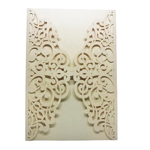 Hochzeitskarte 25 teile/beutel Hochzeitseinladungen Taufe Geburtstag Hohl Business Grußkarten Party Supplies Ohne Innere Karte Hochzeitseinladungskarten(Beige) von ZHAOYUQI