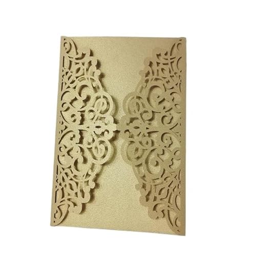 Hochzeitskarte 25 teile/beutel Hochzeitseinladungen Taufe Geburtstag Hohl Business Grußkarten Party Supplies Ohne Innere Karte Hochzeitseinladungskarten(Golden) von ZHAOYUQI