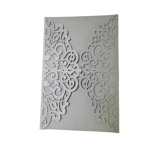 Hochzeitskarte 25 teile/beutel Hochzeitseinladungen Taufe Geburtstag Hohl Business Grußkarten Party Supplies Ohne Innere Karte Hochzeitseinladungskarten(Gray) von ZHAOYUQI