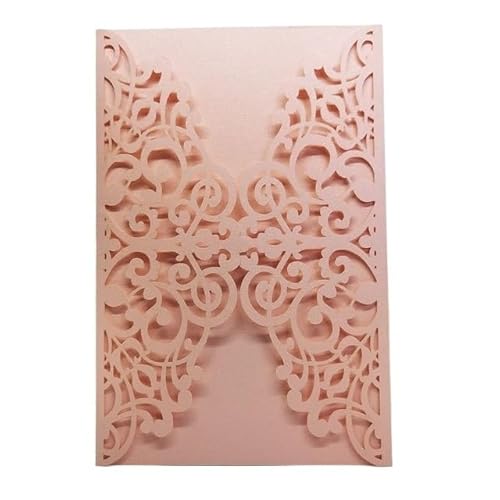 Hochzeitskarte 25 teile/beutel Hochzeitseinladungen Taufe Geburtstag Hohl Business Grußkarten Party Supplies Ohne Innere Karte Hochzeitseinladungskarten(Pink) von ZHAOYUQI