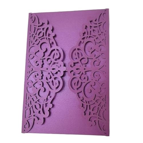 Hochzeitskarte 25 teile/beutel Hochzeitseinladungen Taufe Geburtstag Hohl Business Grußkarten Party Supplies Ohne Innere Karte Hochzeitseinladungskarten(Purple) von ZHAOYUQI