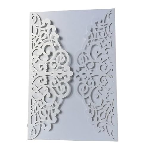 Hochzeitskarte 25 teile/beutel Hochzeitseinladungen Taufe Geburtstag Hohl Business Grußkarten Party Supplies Ohne Innere Karte Hochzeitseinladungskarten(White) von ZHAOYUQI