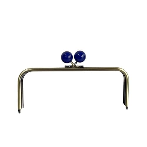 Metall Taschenrahmen 22 oder 24 cm Kiss Lock Antik Bronze Big Ball Verschluss Metall Geldbörse Rahmen Tasche Zubehör Geldbörse Teile Kunststoff Candy Farbe Metall GeldböRse Rahmen(Blue,24x9cm) von ZHAOYUQI