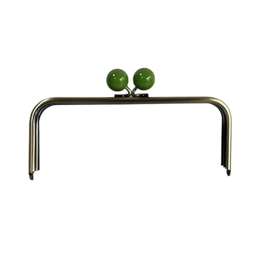 Metall Taschenrahmen 22 oder 24 cm Kiss Lock Antik Bronze Big Ball Verschluss Metall Geldbörse Rahmen Tasche Zubehör Geldbörse Teile Kunststoff Candy Farbe Metall GeldböRse Rahmen(Green,24x9cm) von ZHAOYUQI