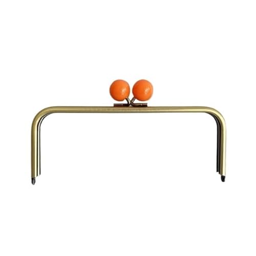 Metall Taschenrahmen 22 oder 24 cm Kiss Lock Antik Bronze Big Ball Verschluss Metall Geldbörse Rahmen Tasche Zubehör Geldbörse Teile Kunststoff Candy Farbe Metall GeldböRse Rahmen(Orange,22x9cm) von ZHAOYUQI