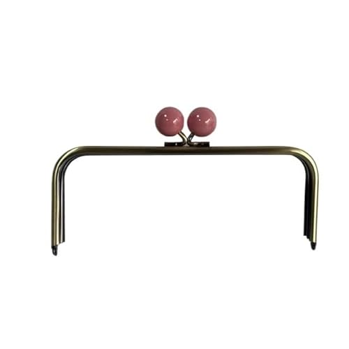 Metall Taschenrahmen 22 oder 24 cm Kiss Lock Antik Bronze Big Ball Verschluss Metall Geldbörse Rahmen Tasche Zubehör Geldbörse Teile Kunststoff Candy Farbe Metall GeldböRse Rahmen(Pink,24x9cm) von ZHAOYUQI