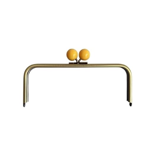 Metall Taschenrahmen 22 oder 24 cm Kiss Lock Antik Bronze Big Ball Verschluss Metall Geldbörse Rahmen Tasche Zubehör Geldbörse Teile Kunststoff Candy Farbe Metall GeldböRse Rahmen(Yellow,24x9cm) von ZHAOYUQI