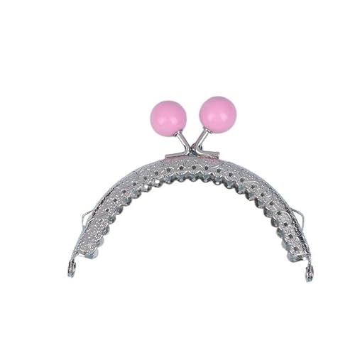Metall Taschenrahmen Bonbonfarbener Metall-Geldbörsenrahmen, Kussverschluss, Vintage-Tasche, Hardware, Tasche, Kussverschluss, Verschluss, Taschenverschlüsse, DIY-Handwerk Metall GeldböRse Rahmen(Pink von ZHAOYUQI