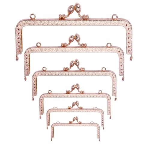 Metall Taschenrahmen Quadratischer glänzender goldfarbener Basic-Metall-Geldbörsenrahmen, Kussverschluss-Schließe, DIY-Taschenzubehör, 8,5/10,5/12,5/15/18/20,5 cm Taschenrahmen-Schnalle Metall GeldböR von ZHAOYUQI