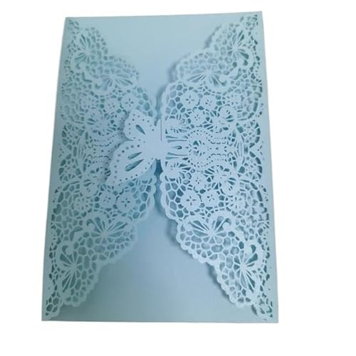 ZHAOYUQI Hochzeitskarte 10/20 stücke Schmetterling Hochzeit Einladung Abend Party Einladung + Umschlag Hochzeitseinladungskarten(Light Blue,20pcs) von ZHAOYUQI