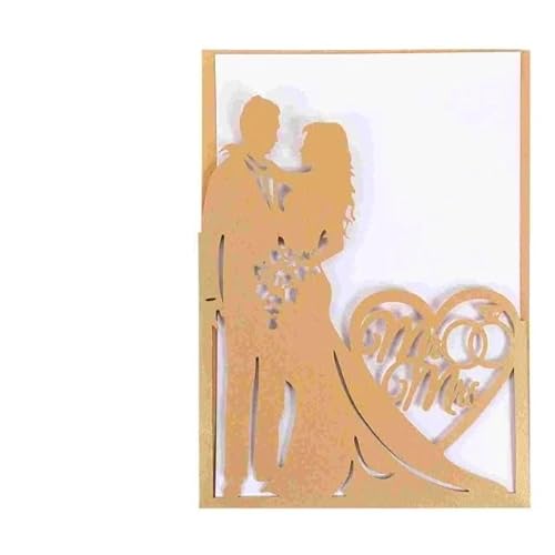 ZHAOYUQI Hochzeitskarte 10 Stücke Aushöhlen Einladungskarten Papier Braut Bräutigam Einladungskarten Papier Einladungskarten Einladungskarten for Hochzeit Hochzeitseinladungskarten(Golden) von ZHAOYUQI
