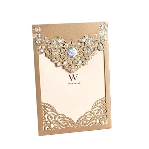 ZHAOYUQI Hochzeitskarte 10 Stücke Elegante Weiß Lila Rot Hochzeitseinladungskarten Grußkarte for Hochzeitsfeierbedarf Hochzeitseinladungskarten(Gold) von ZHAOYUQI