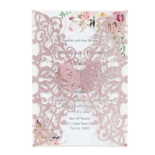 ZHAOYUQI Hochzeitskarte 10 Teile/los Blume Design Hochzeit Einladung Karte Schwarz Rot Einladung Karte Multi Farbe Visitenkarte Mit Innenseite Und Umschlag Hochzeitseinladungskarten(Red) von ZHAOYUQI