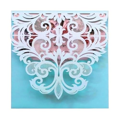 ZHAOYUQI Hochzeitskarte 10 Teile/los Einladungen Platz Hochzeit Einladung Karte Grußkarte Mit Leere Innere Karte Hochzeitseinladungskarten(Blue) von ZHAOYUQI