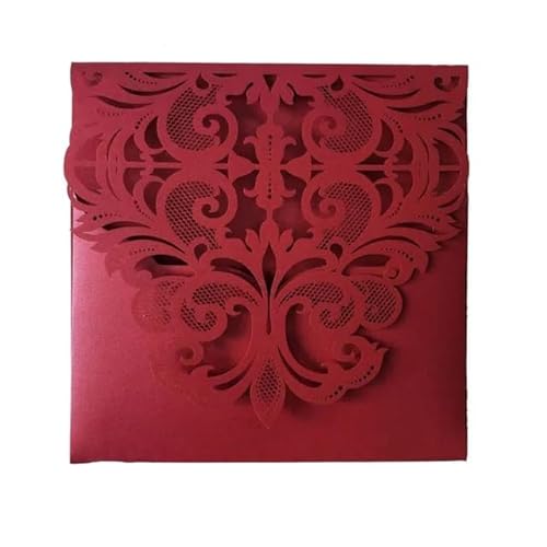 ZHAOYUQI Hochzeitskarte 10 Teile/los Einladungen Platz Hochzeit Einladung Karte Grußkarte Mit Leere Innere Karte Hochzeitseinladungskarten(Red) von ZHAOYUQI