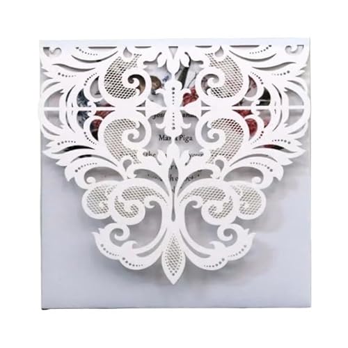 ZHAOYUQI Hochzeitskarte 10 Teile/los Einladungen Platz Hochzeit Einladung Karte Grußkarte Mit Leere Innere Karte Hochzeitseinladungskarten(White) von ZHAOYUQI